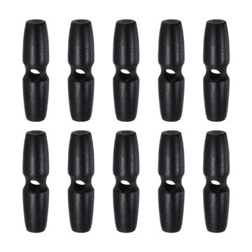 Harfington 10pcs Wooden Toggle Buttons 55mm Single Hole Olive Sewing Button, Black