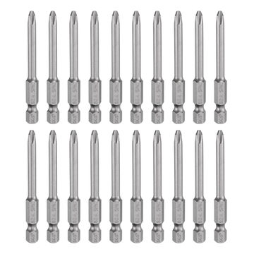Harfington 20pcs Magnetic Phillips Screwdriver Bit PH2 1/4" Hex Shank 65mm Long 4.5mm Rod