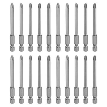 Harfington 20pcs Magnetic Phillips Screwdriver Bit PH2 1/4" Hex Shank 75mm Long 4.5mm Rod