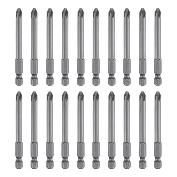 Harfington 20pcs Magnetic Phillips Screwdriver Bit PH2 1/4" Hex Shank 75mm Long 6mm Rod