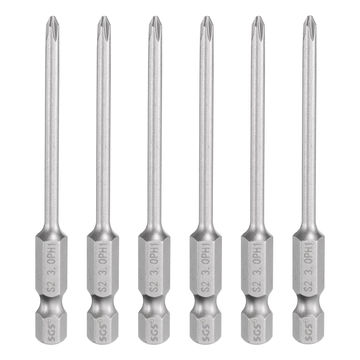 Harfington 6pcs Magnetic Phillips Screwdriver Bit PH1 1/4" Hex Shank 75mm Long 3mm Rod