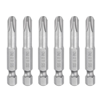 Harfington 6pcs Magnetic Phillips Screwdriver Bit PH3 1/4" Hex Shank 50mm Long 6mm Rod