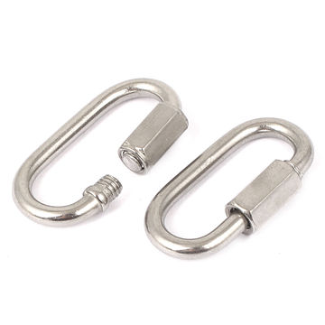 2.34"/59.5mm Stainless Steel Carabiner Spring Snap Link Hook Clip Keychain 2 Pcs 