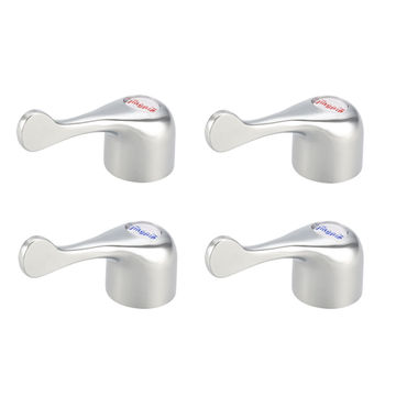 Faucet Lever Handle 30mm Dia Single Lever Handle Replacement Silver Tone 2 Pcs 