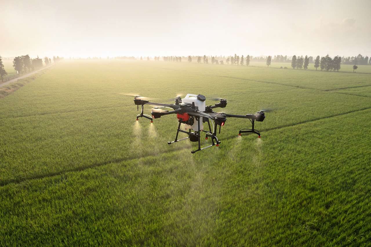 spraying with drones