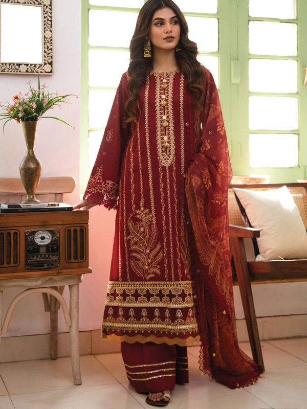 Afsaneh Luxury Lawn 2023 Qarmazi