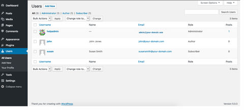 WordPress screenshot
