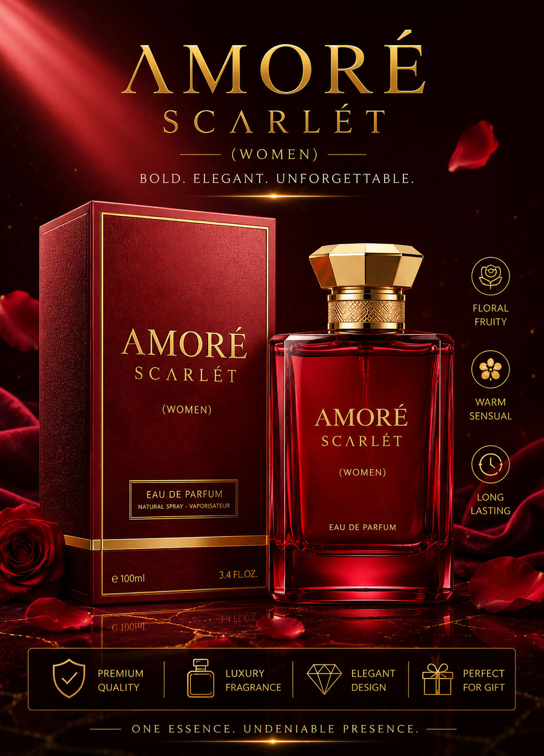 Packaging mewah ΛMORÉ Scarlet