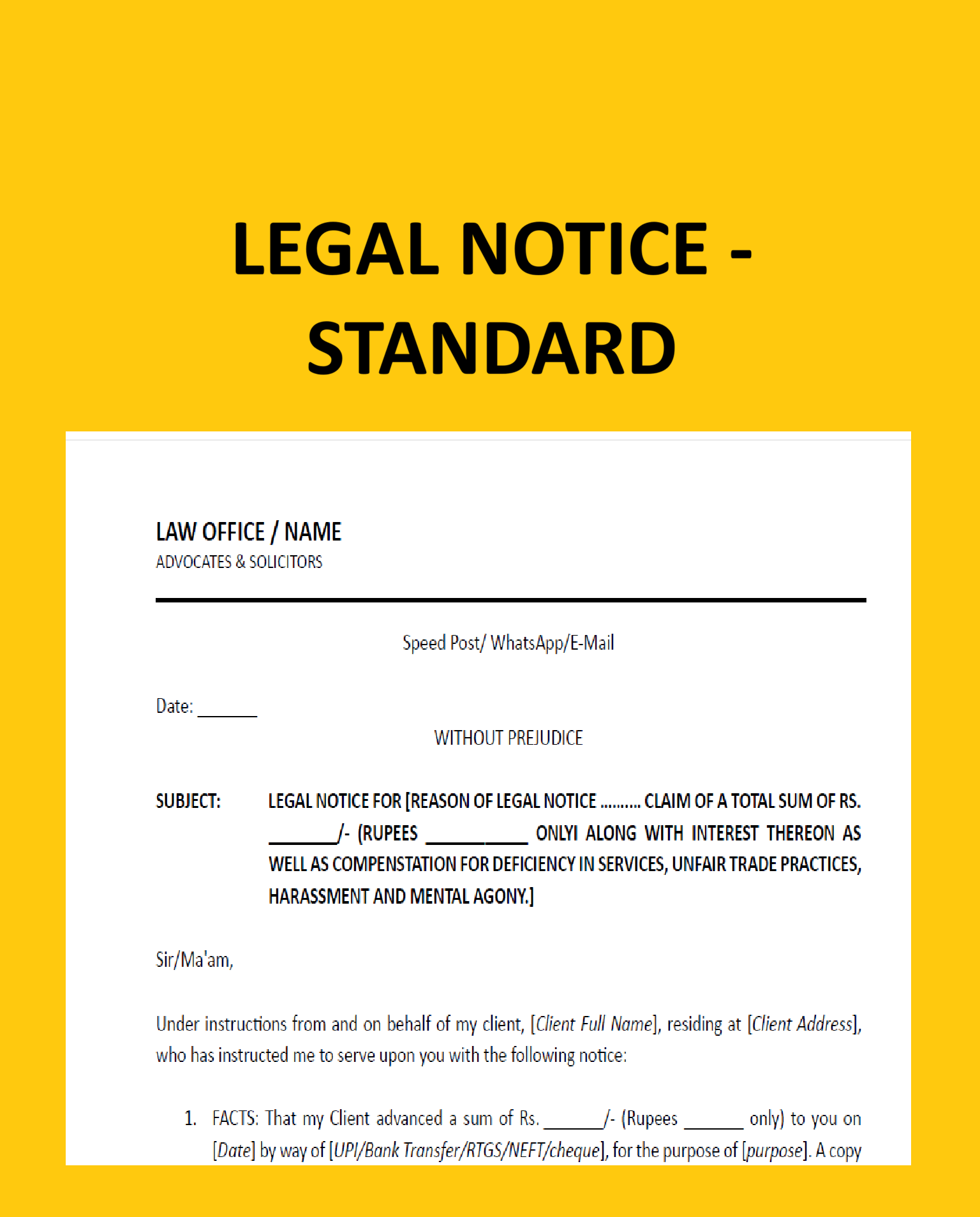 Legal Notice - Standard