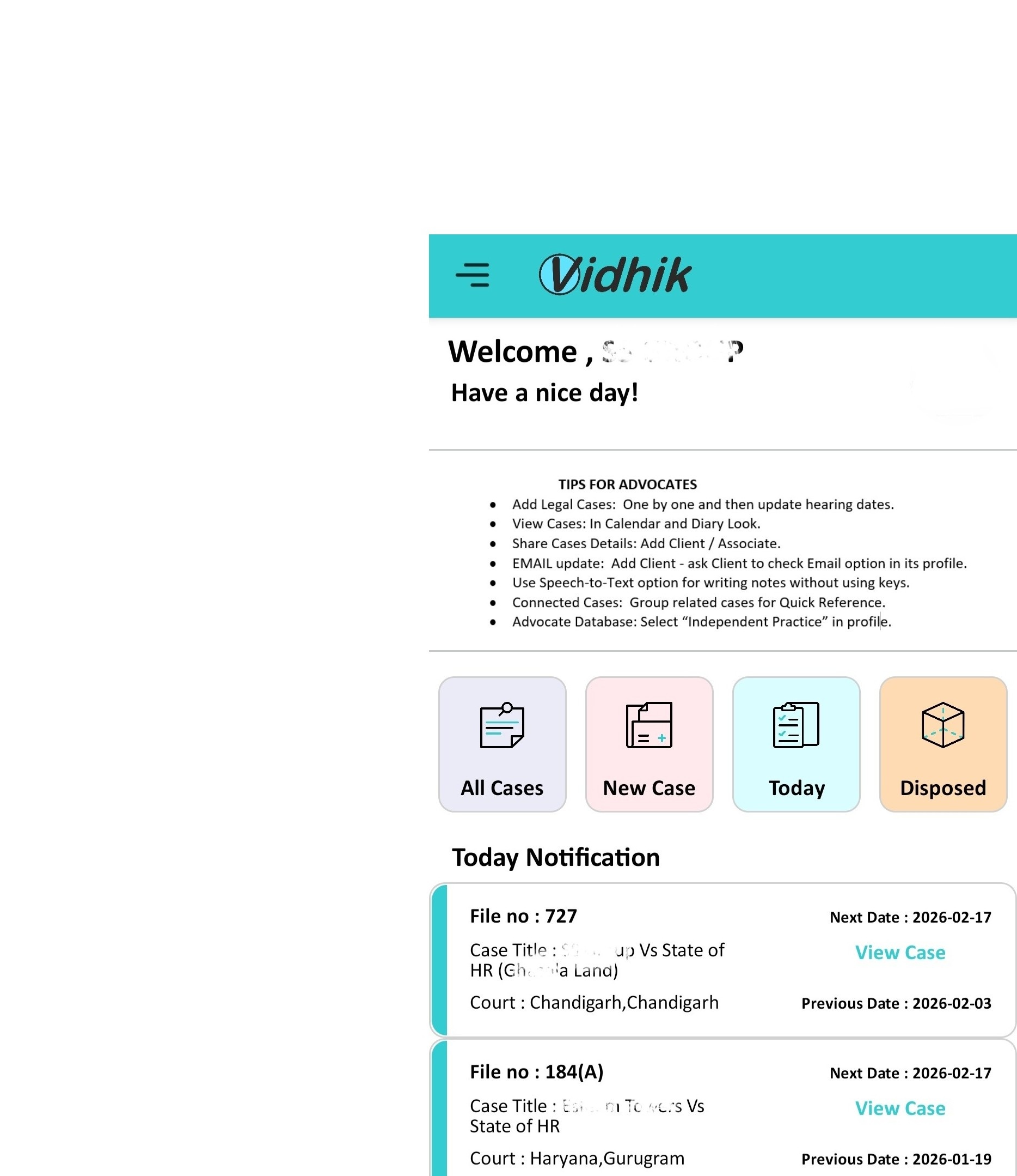 VidhikApp Practice Management App