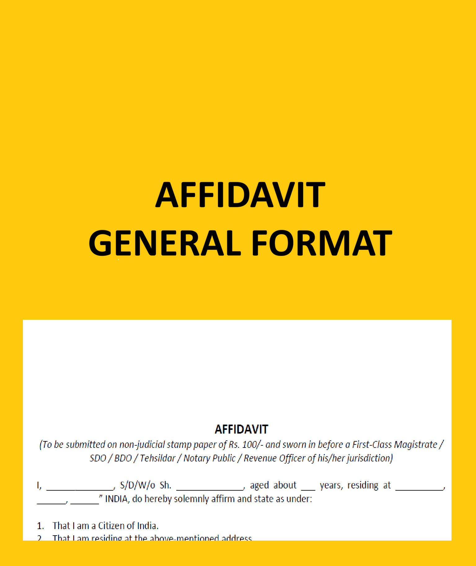 Affidavit-General Format