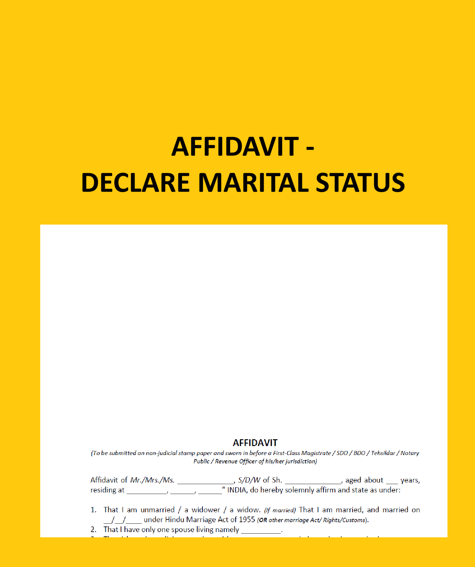 Affidavit-Declare Marital Status