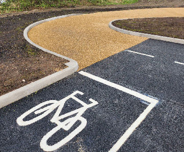 Resin bonded paving for a cycling school at Cannock Chase
