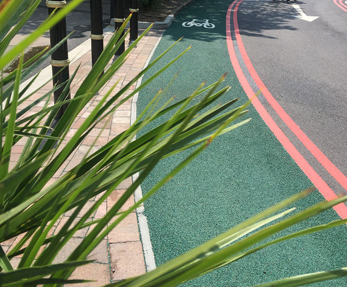 Leicester University Cycle Lane