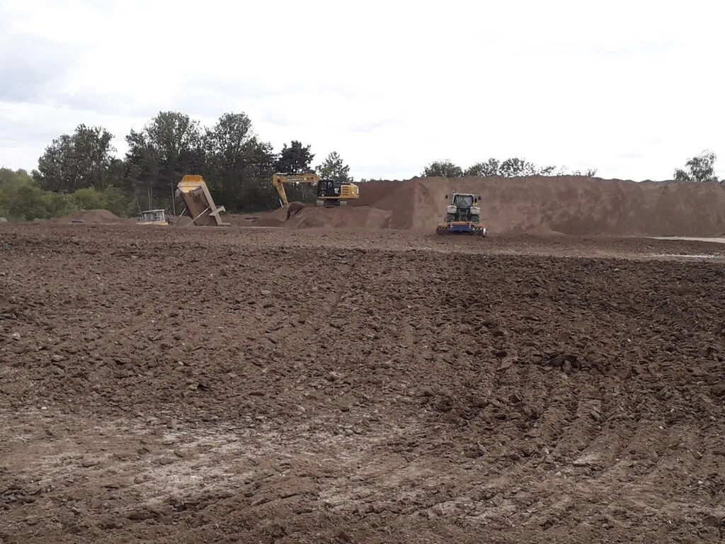 British Sugar TOPSOIL's Bury St Edmunds factory showing the winter stockpile under construction