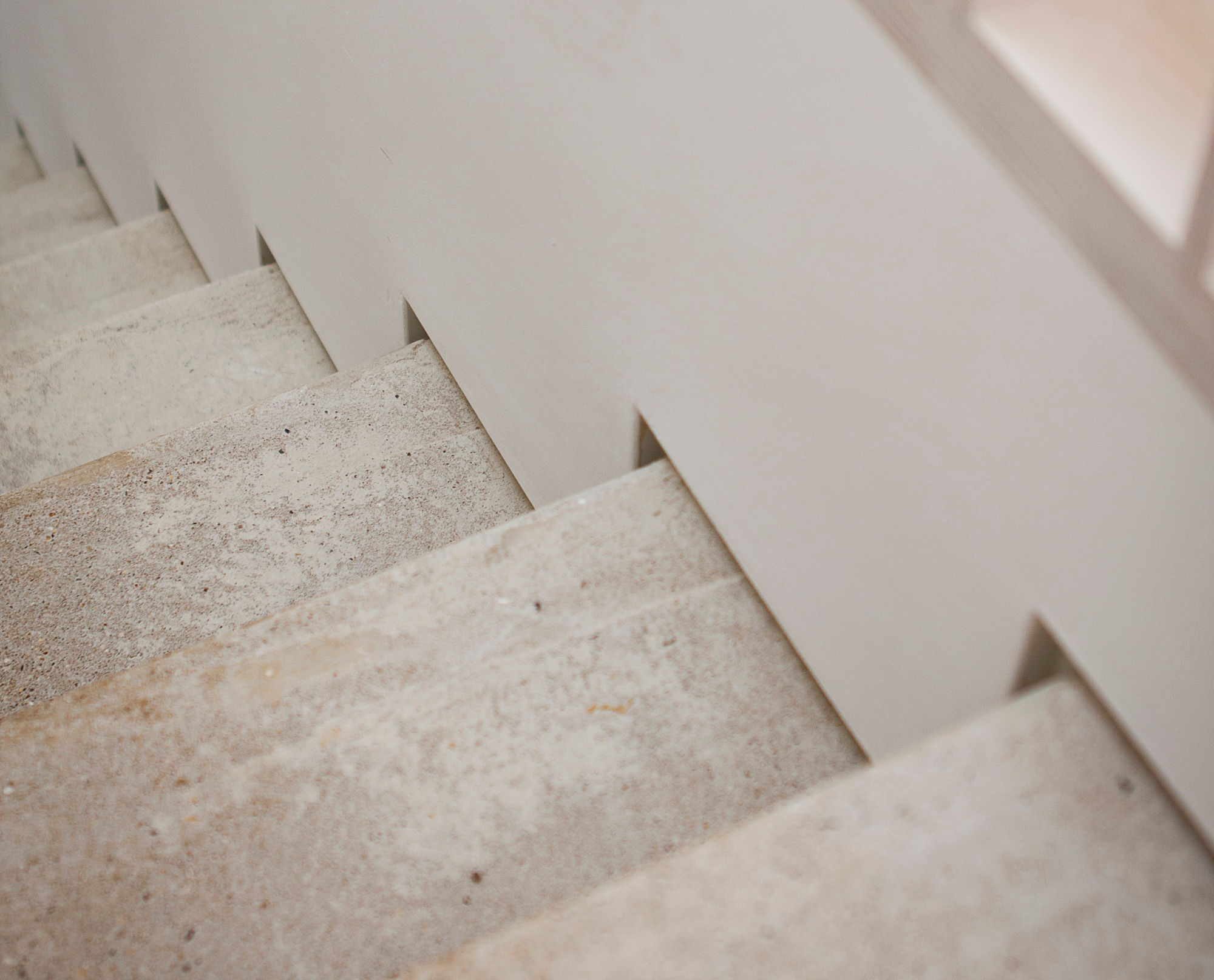 Shadow gap beads in place on a staircase