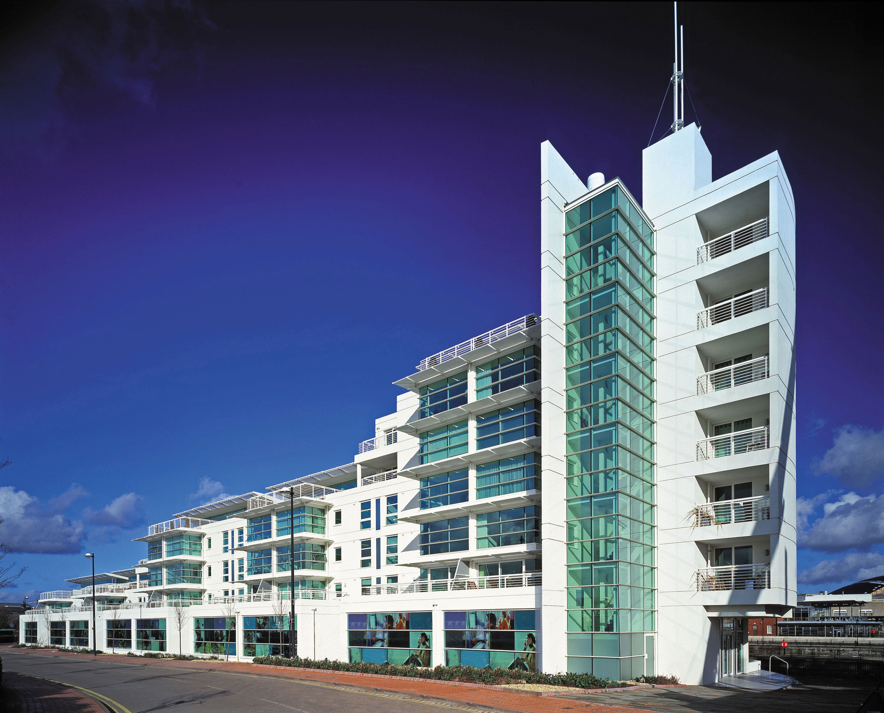 Sovereign Quay, Cardiff, an example of a coastal building where Renderplas PVC render beads have been used