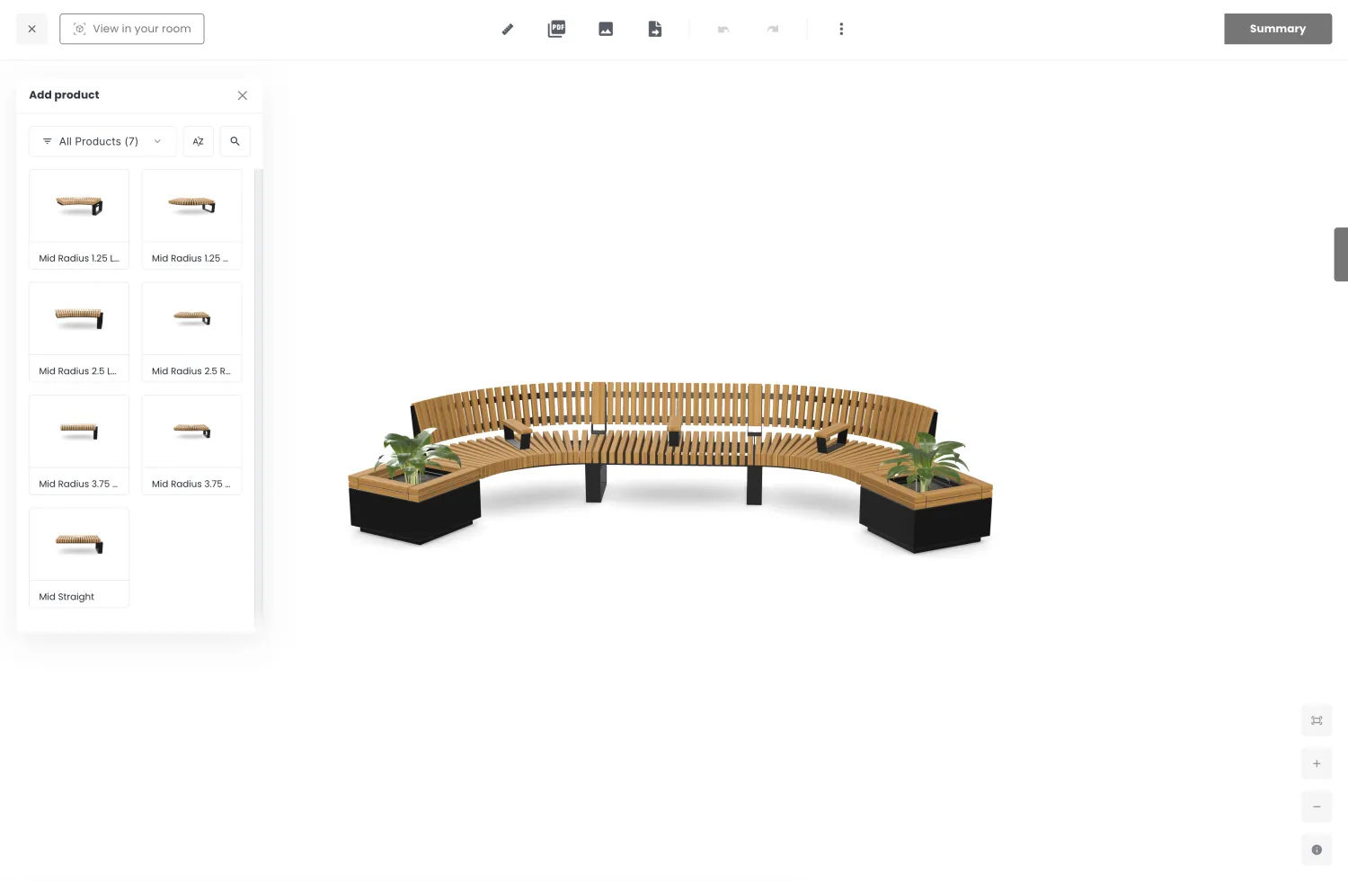 Railroad bench using Furnitubes' configurator