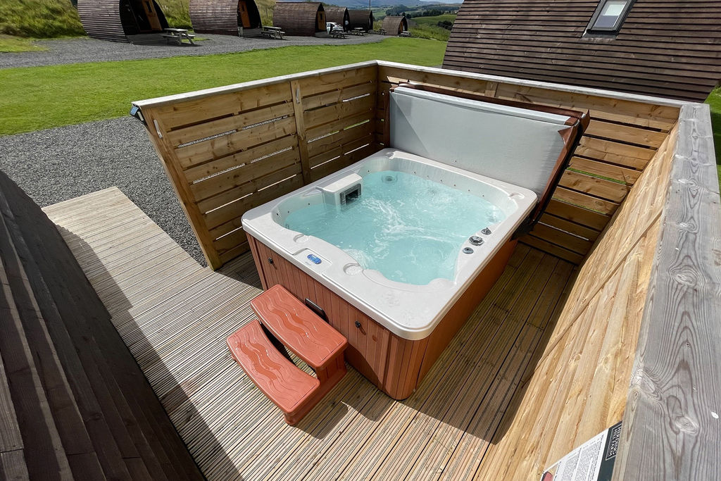Hot Tub on Decking at 5* Accommodation