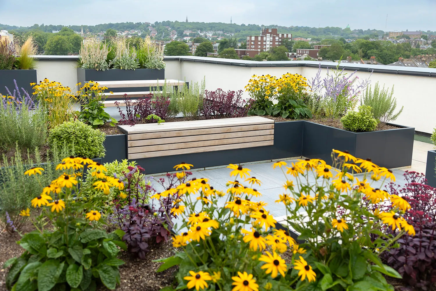 Furnitubes helped create a private rooftop terrace biophilic sanctuary at Highgate Road