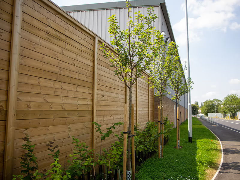 Padel court acoustic barriers