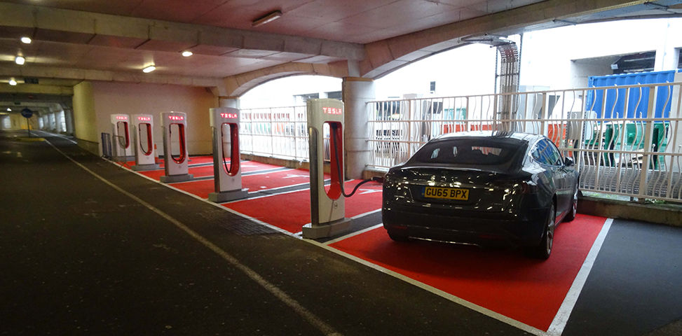 Surfacing at Bluewater car park charging station