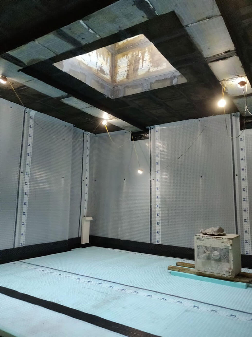 Newton Cavity Drain Waterproofing Membrane Installation