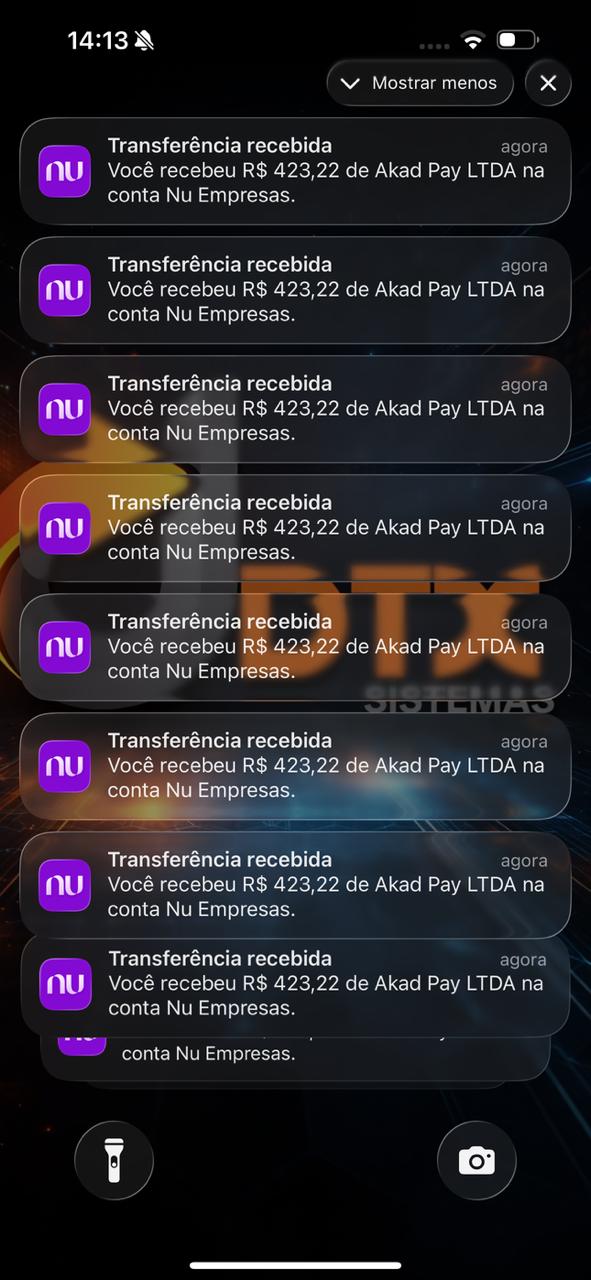 Tela do app - notificações