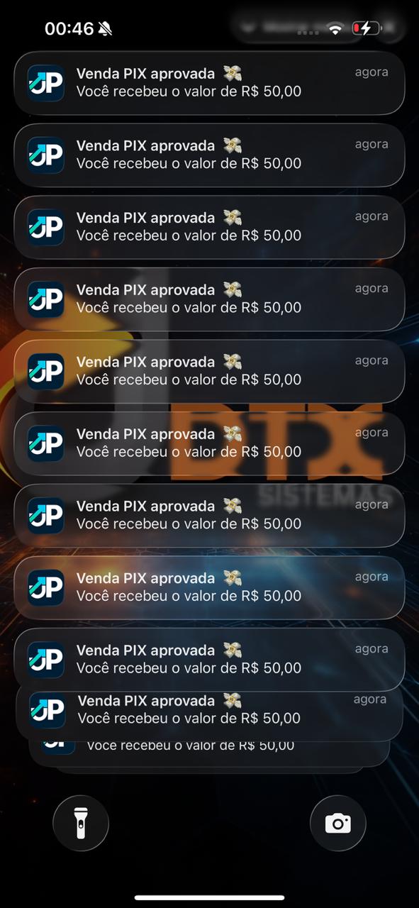 Tela do app - notificações