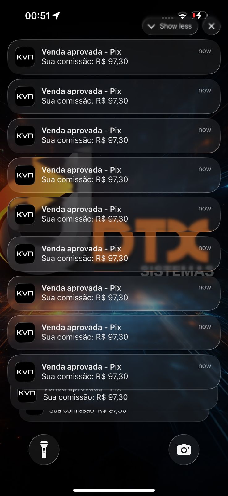Tela do app - notificações