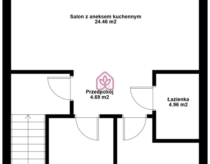 Układ pomieszczeń 3pok. +możliwość adaptacji strychu- do wykończenia