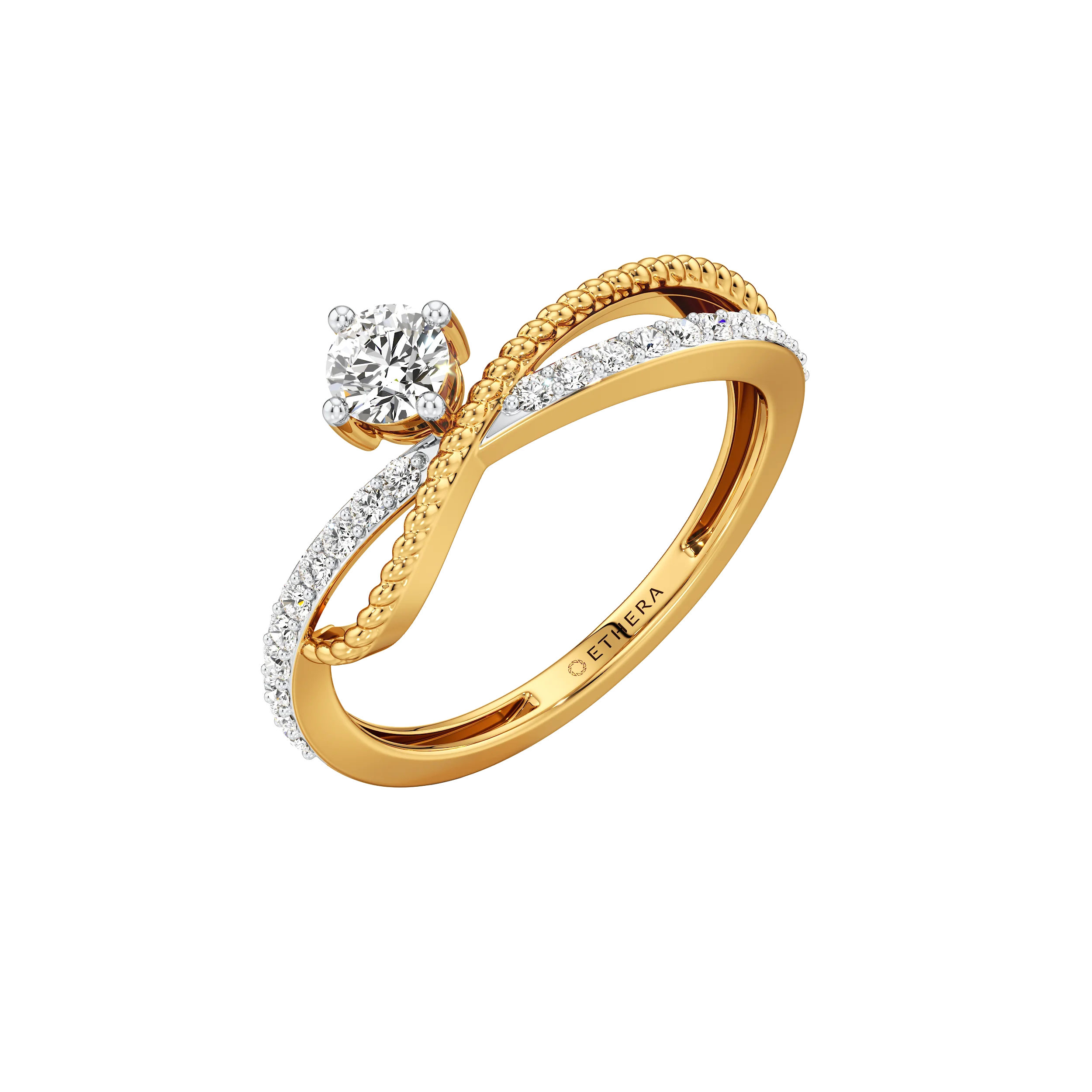 Infinity Crossover Solitaire Ring