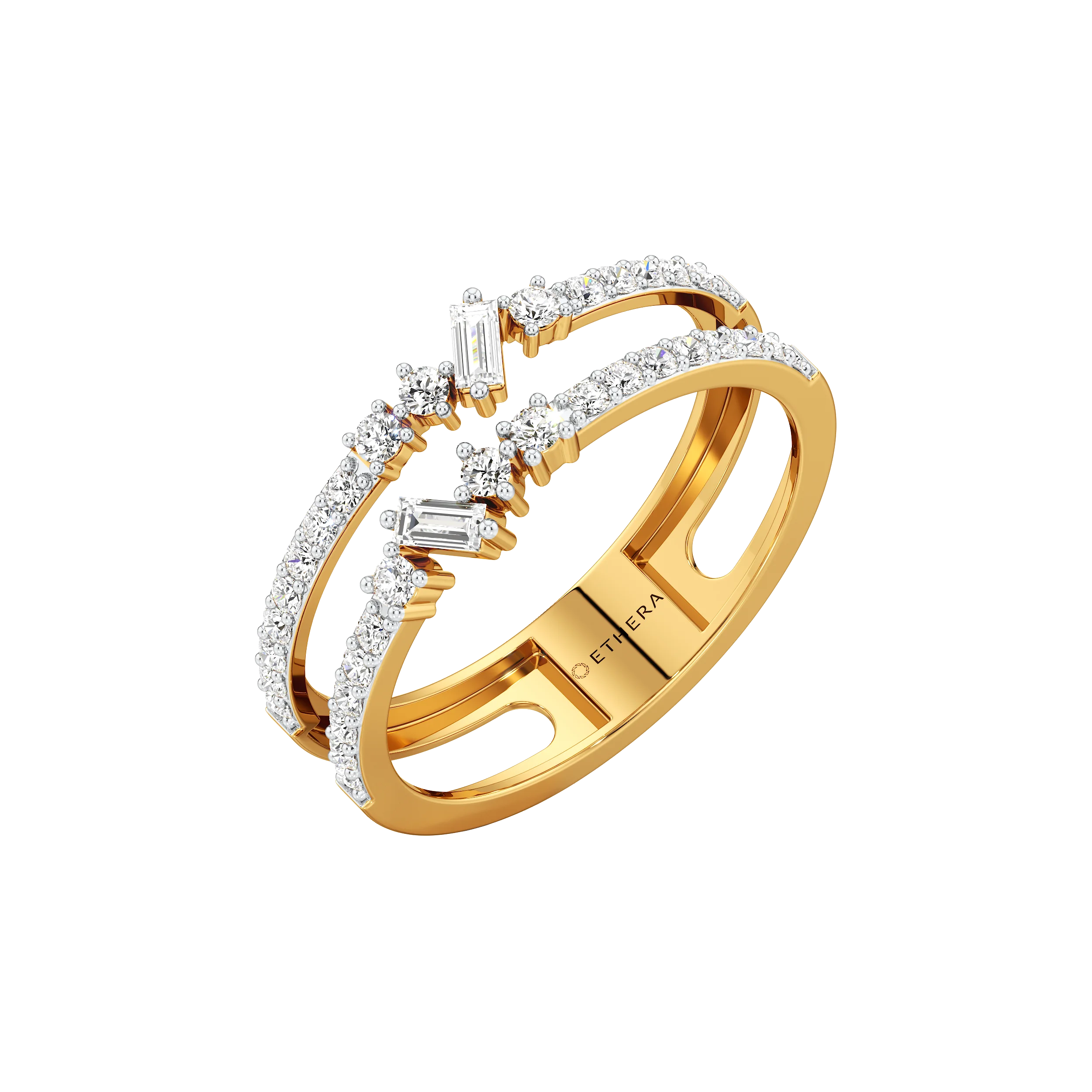 The Celeste Double Band Ring 0