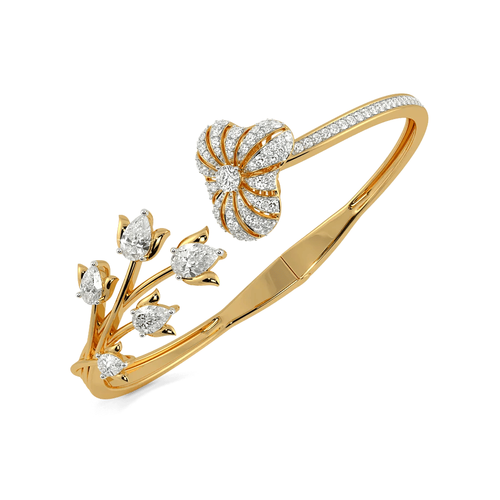 Petals And Pollen Open Top Oval Bangle 2