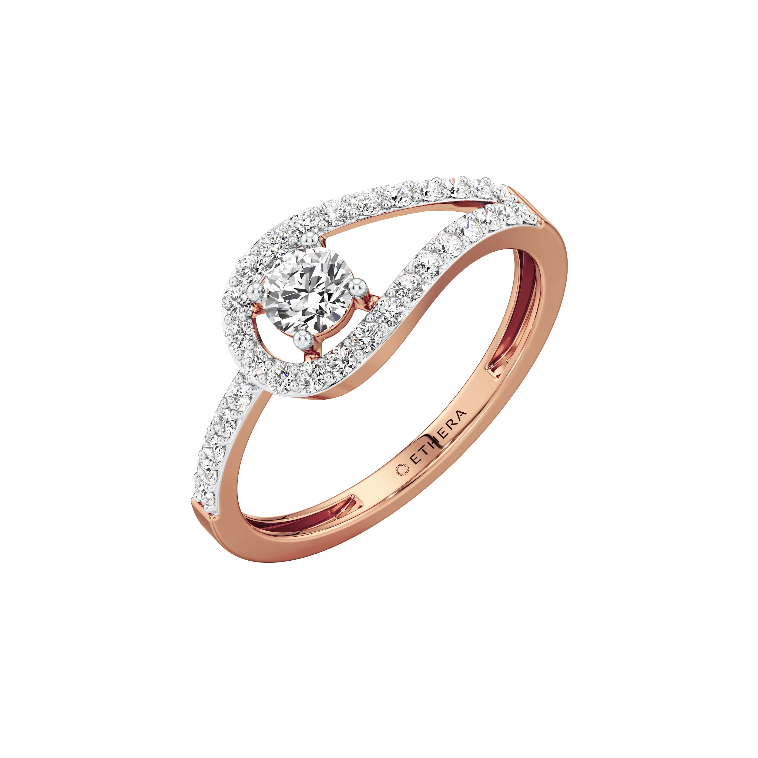 Swirl Halo Ring 9