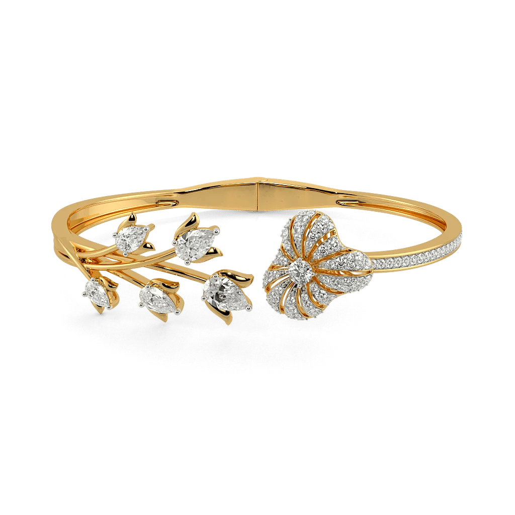 Petals And Pollen Open Top Oval Bangle