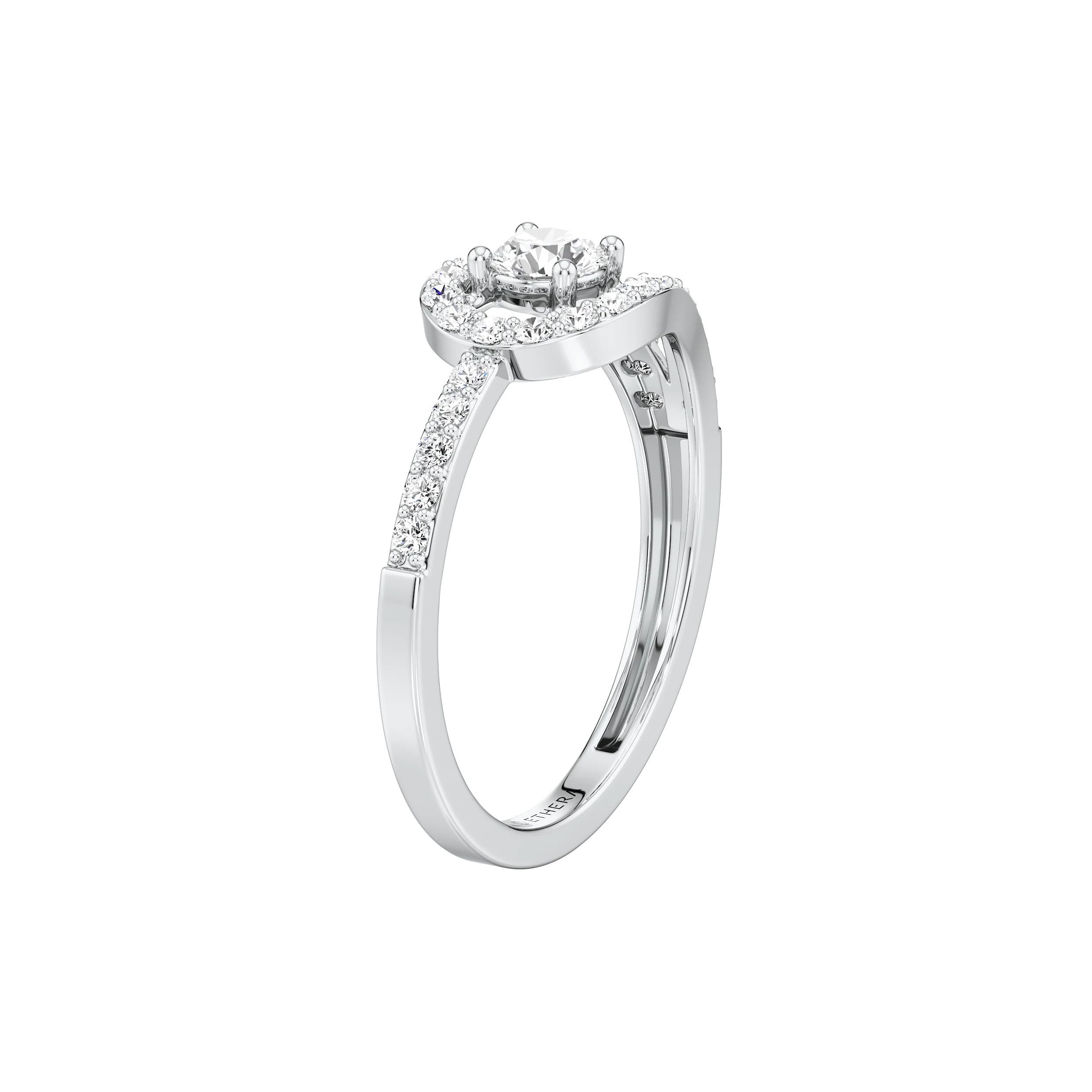 Swirl Halo Ring 8