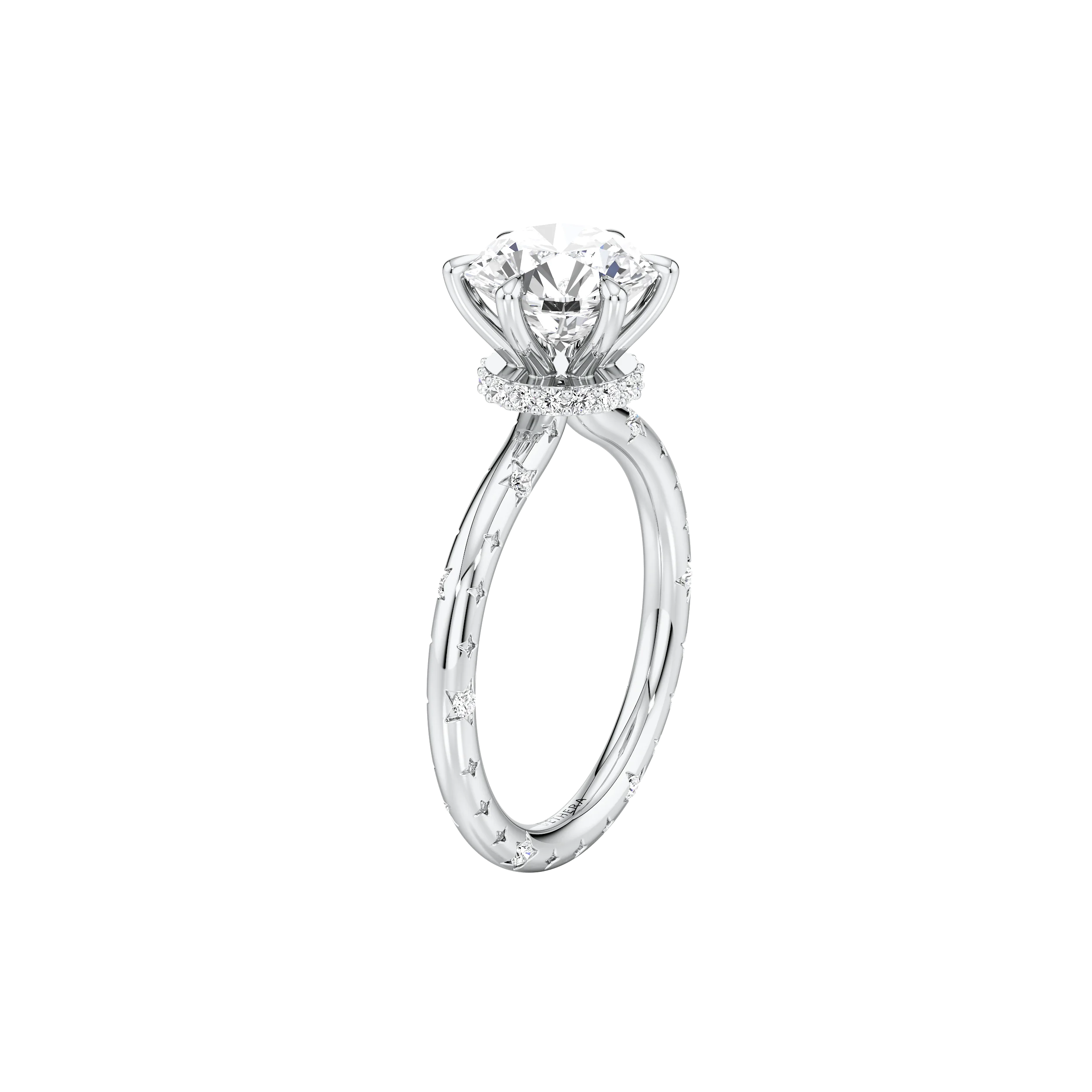 Starlit Eclipse Solitaire Ring 7