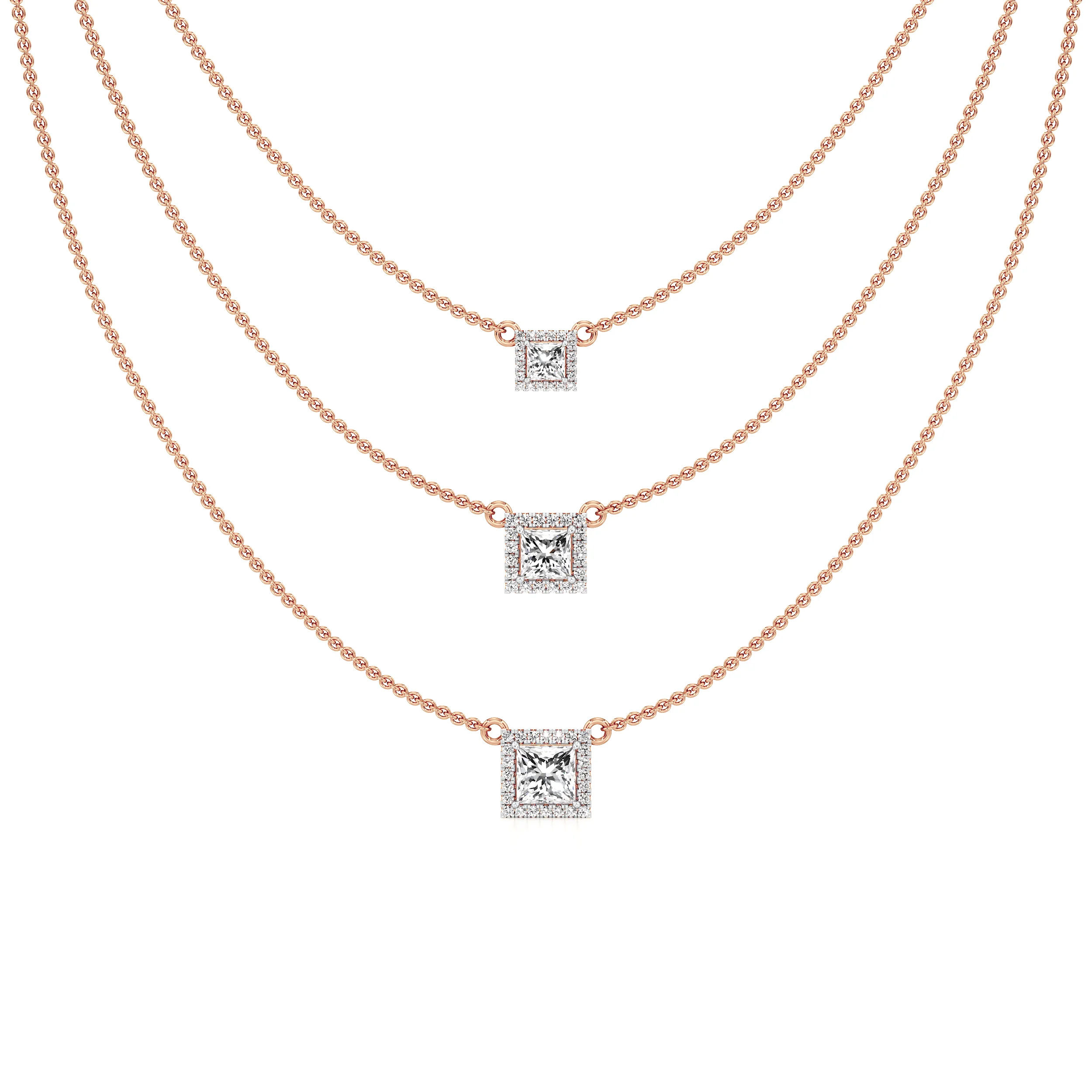 Cascade Squares Layered Necklace 5