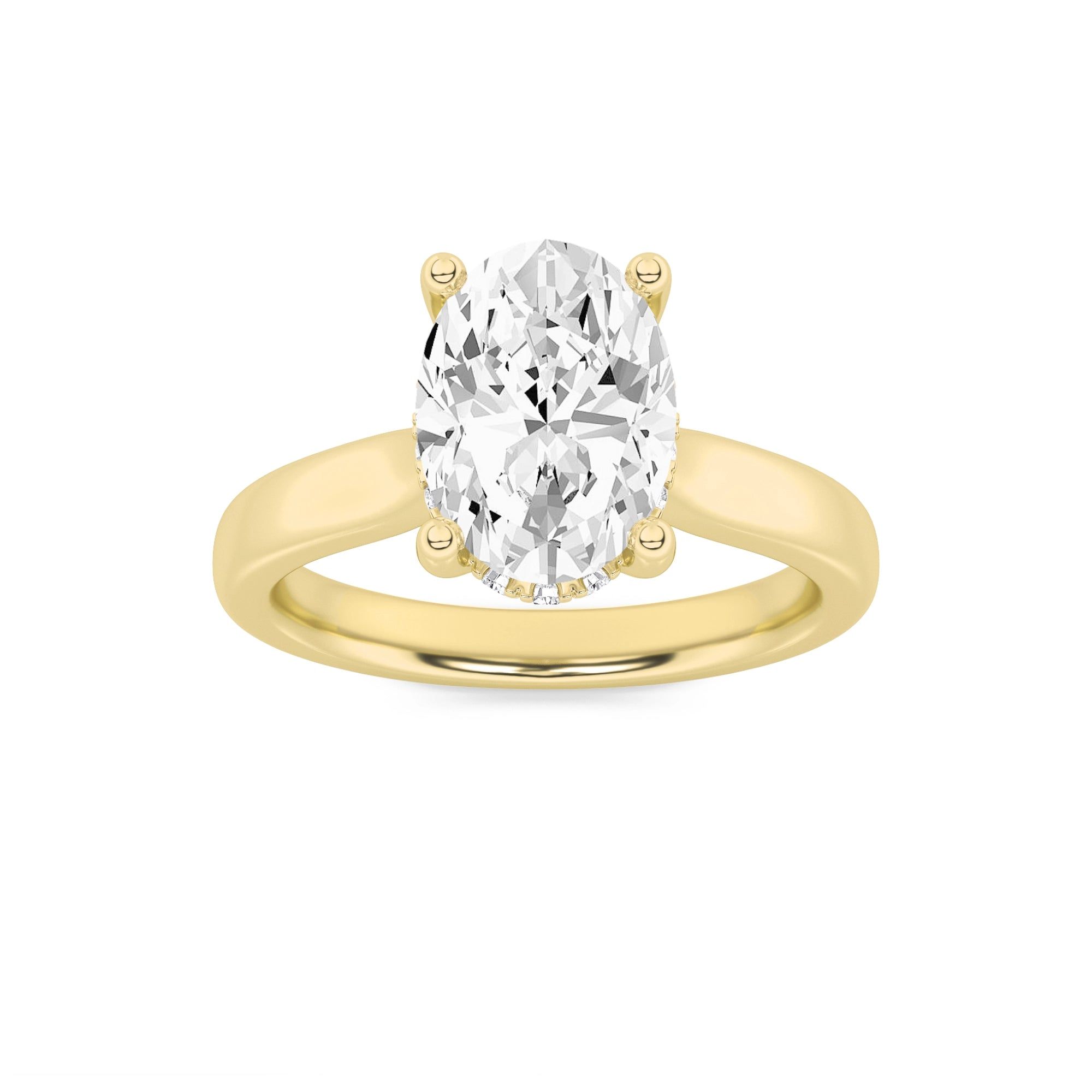Oval Essence Solitaire Ring 3