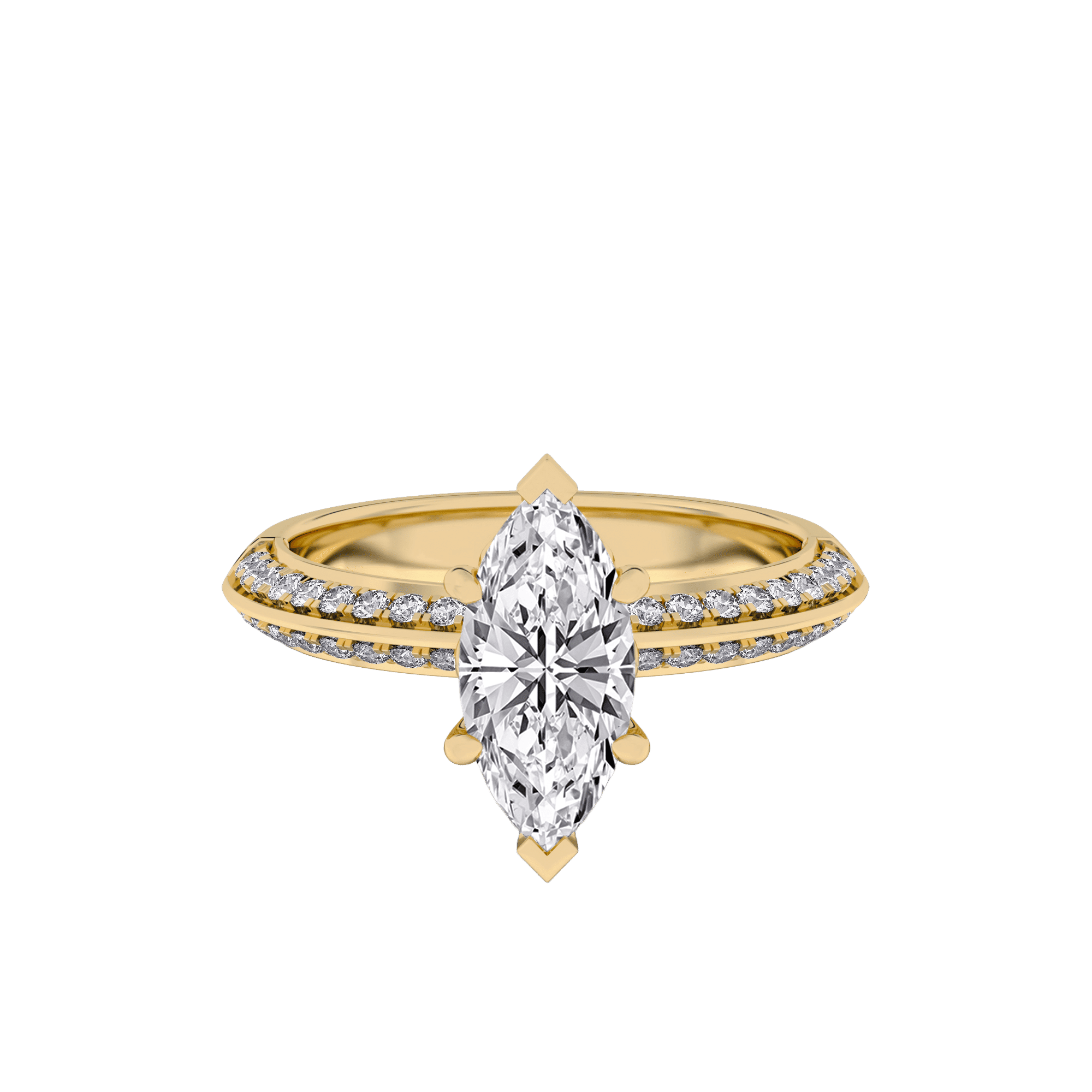 Sculpted Marquise Solitaire Ring 3