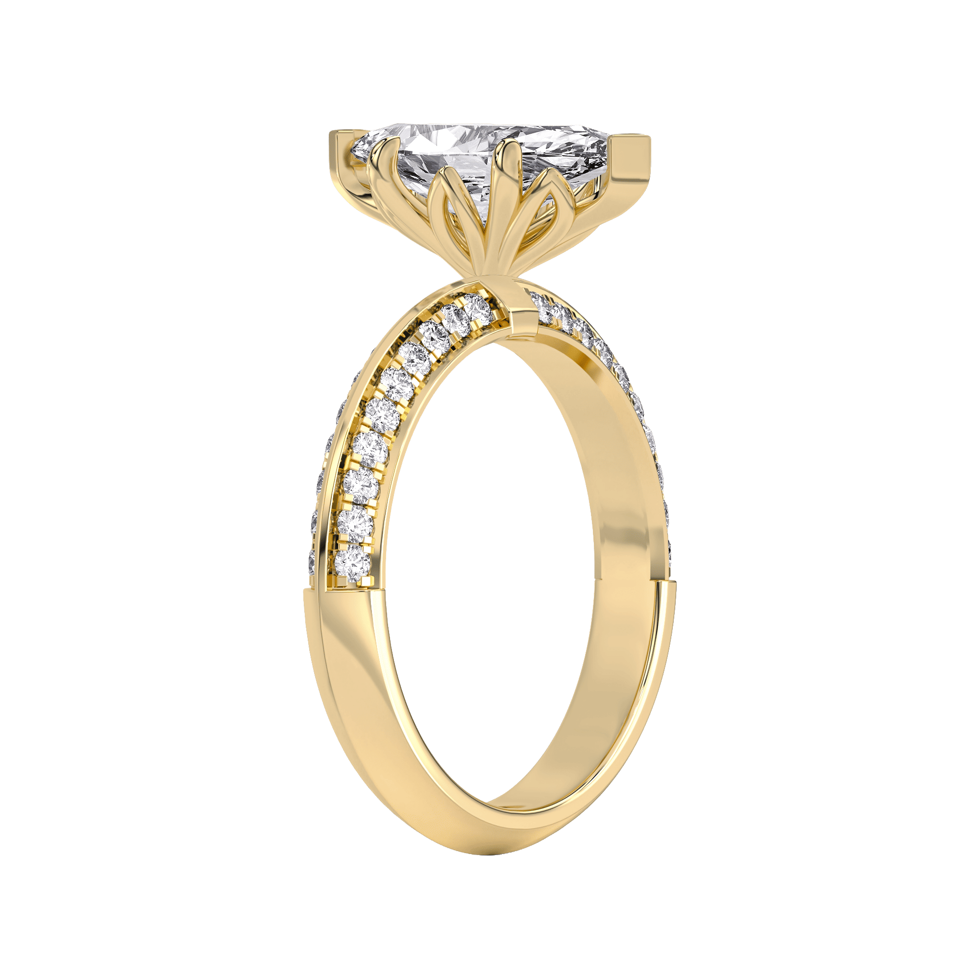 Sculpted Marquise Solitaire Ring 2