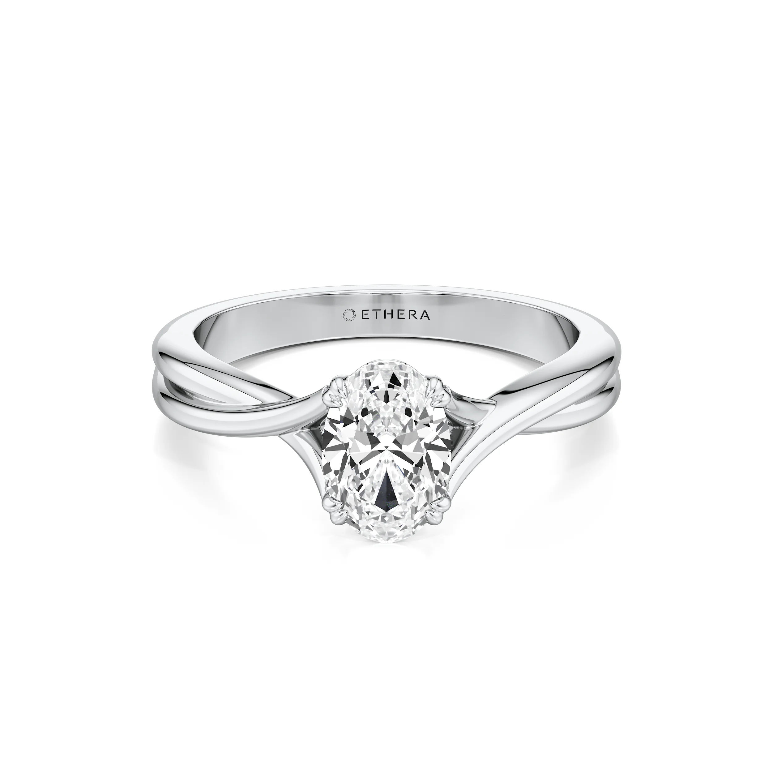 Ribbon Curve Oval Ring 6