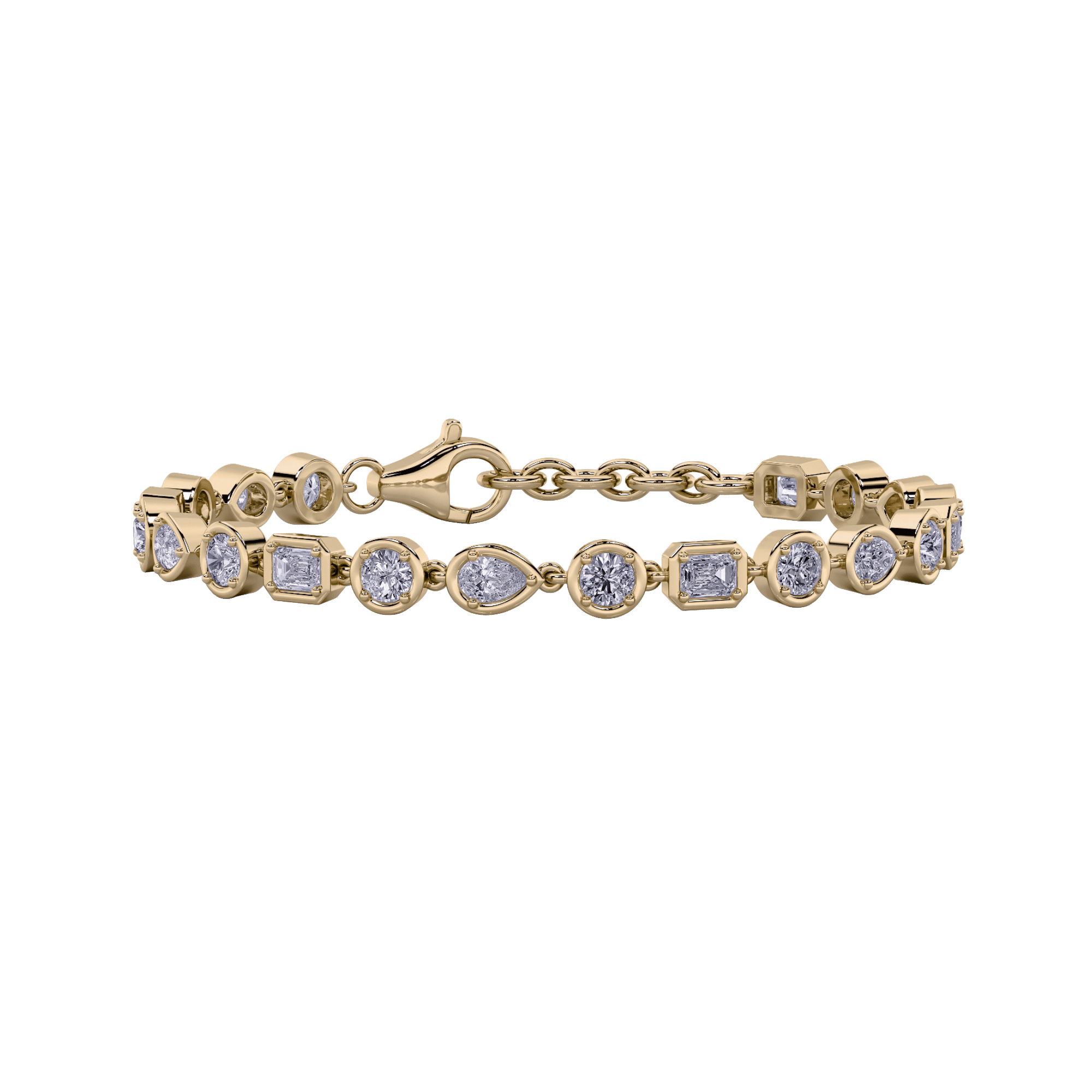 Gemstep Link Diamond Bracelet