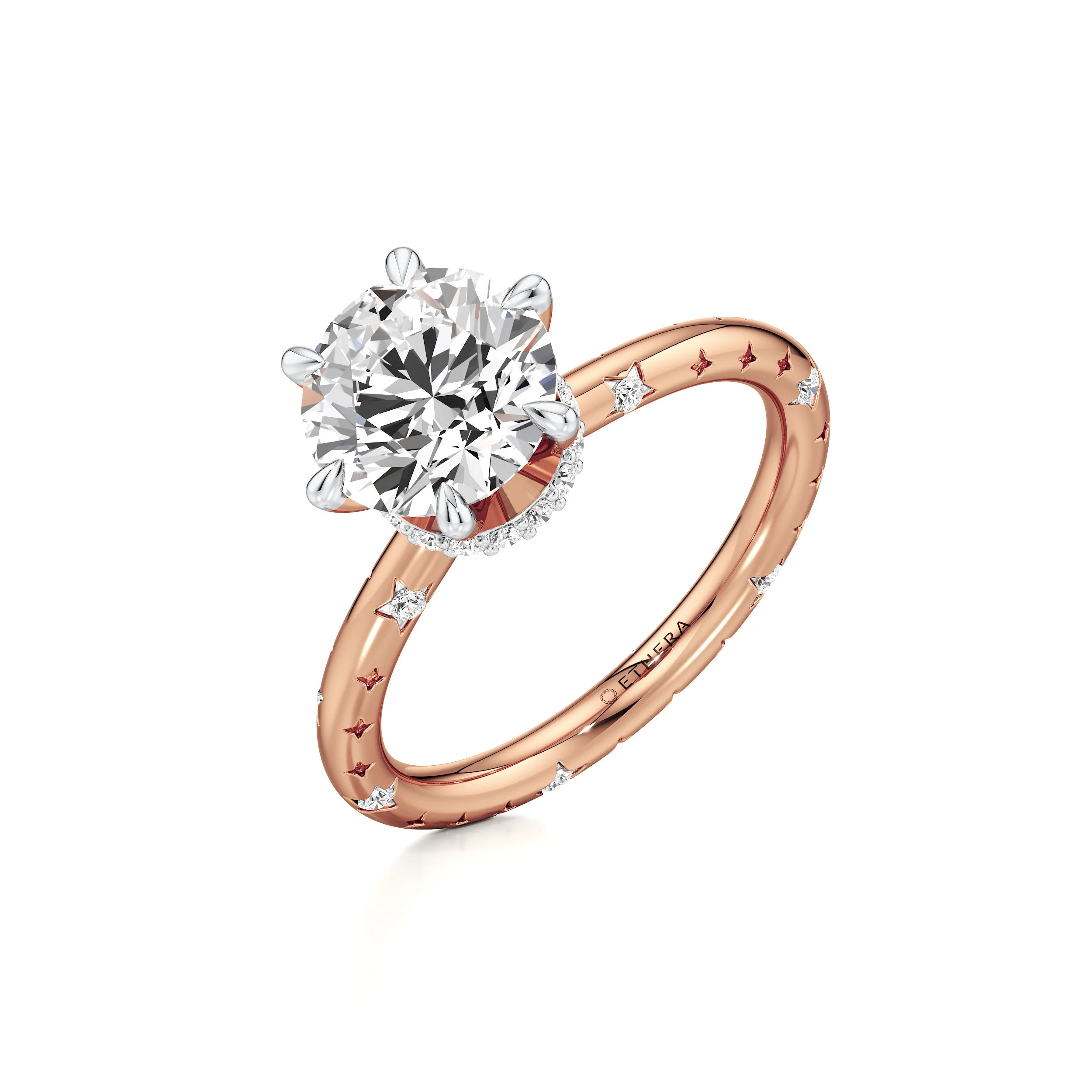 Starlit Eclipse Solitaire Ring 8