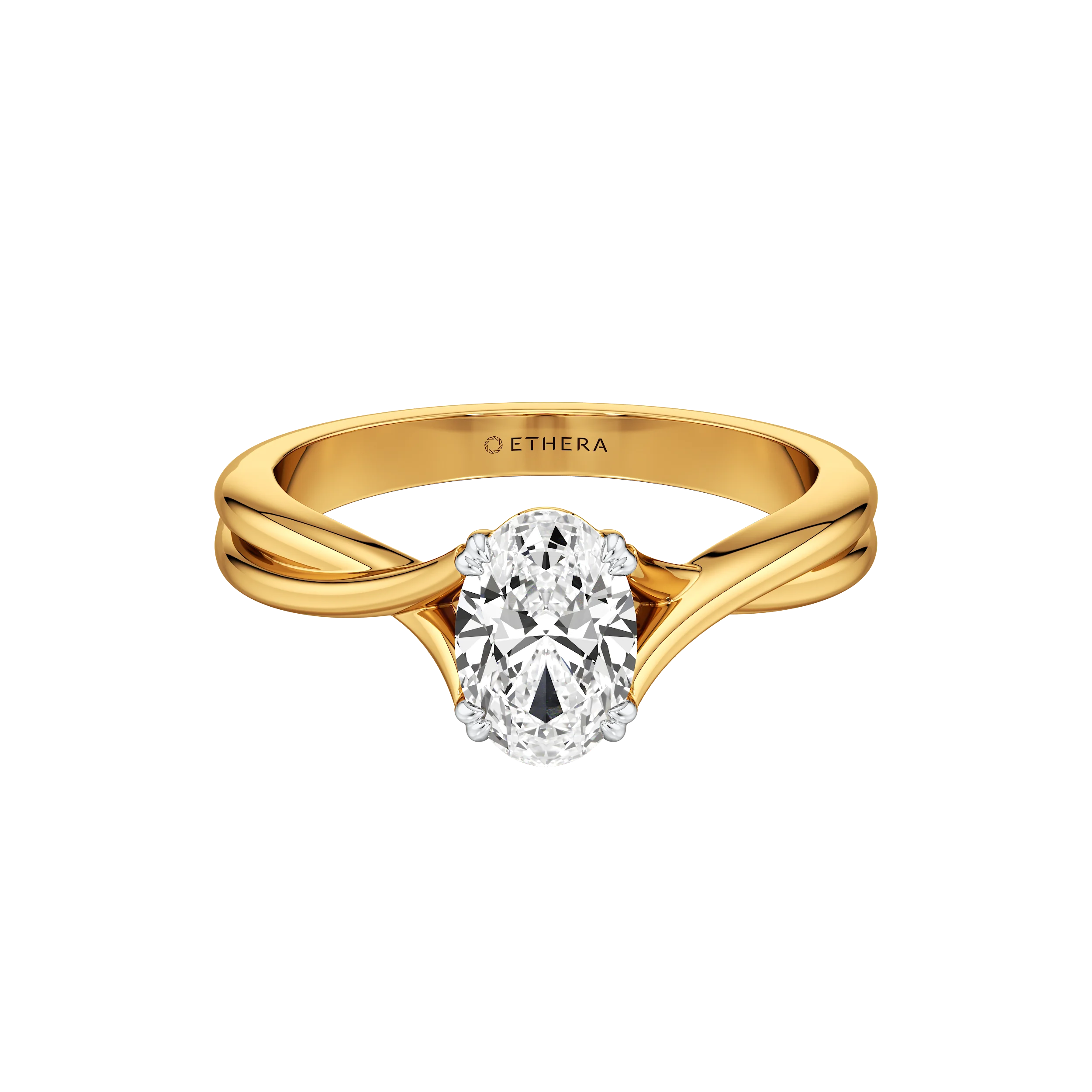 Ribbon Curve Oval Ring 2