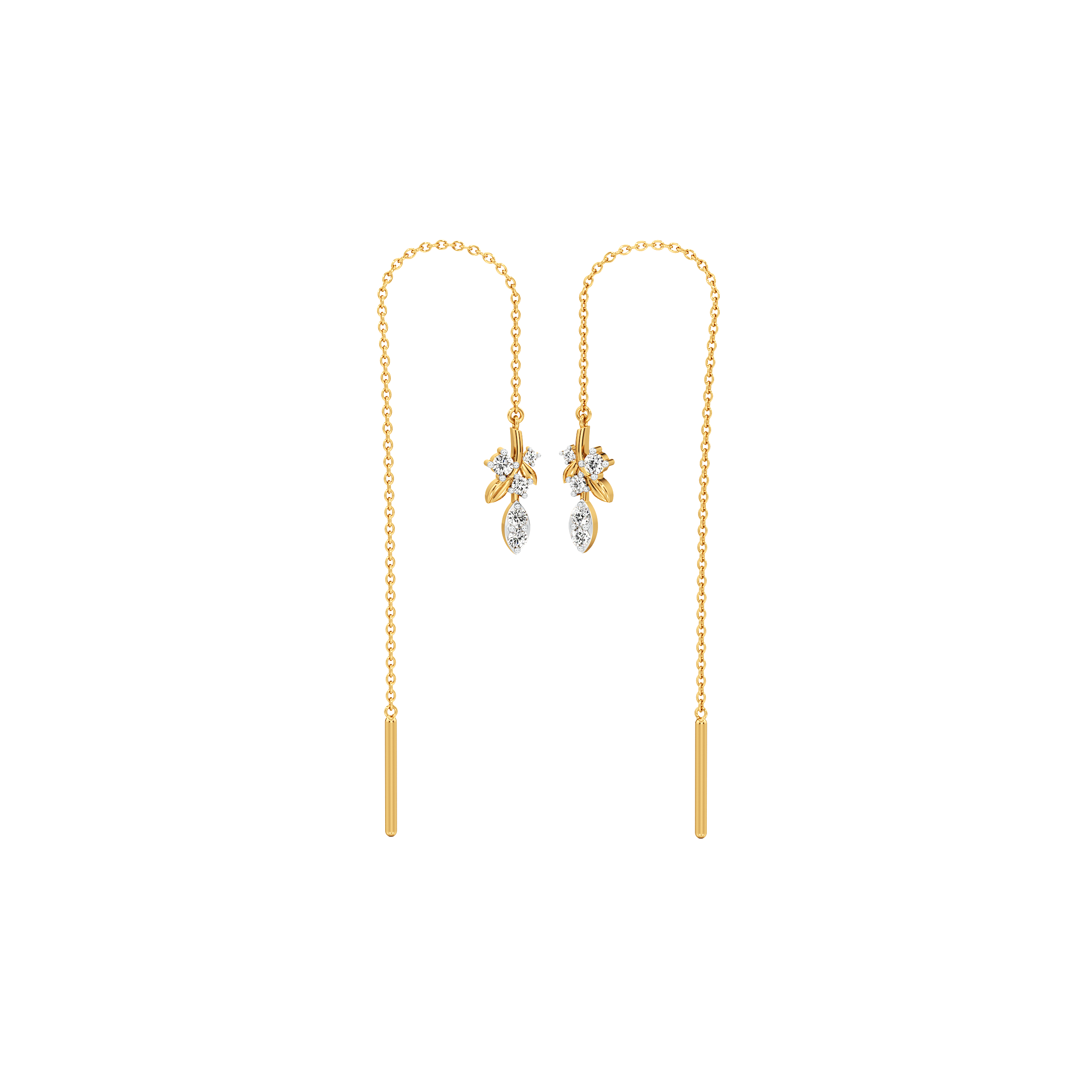 Whispering Bloom Threader Earrings