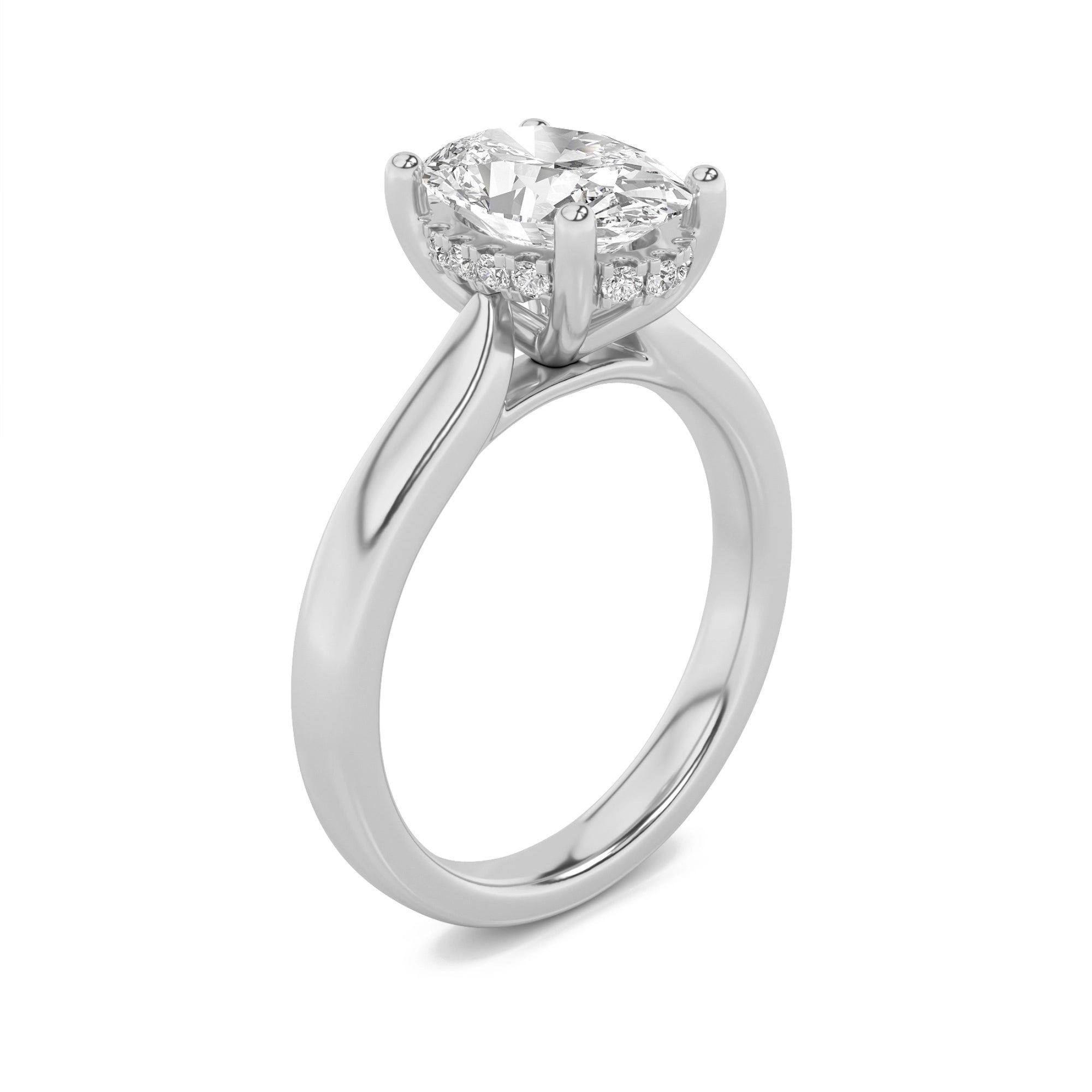 Oval Essence Solitaire Ring 5