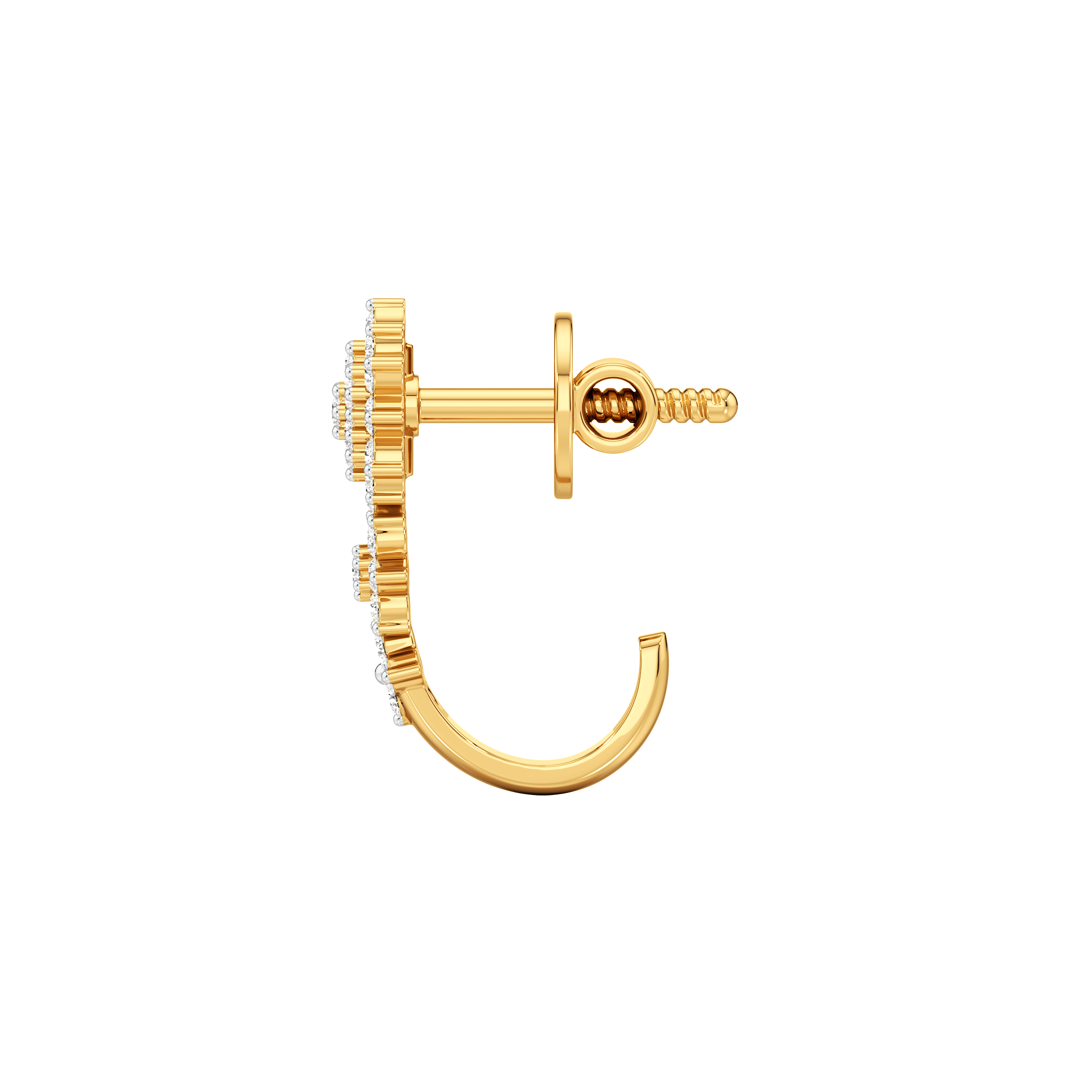 Glow Curve J-Hoop Earrings 2