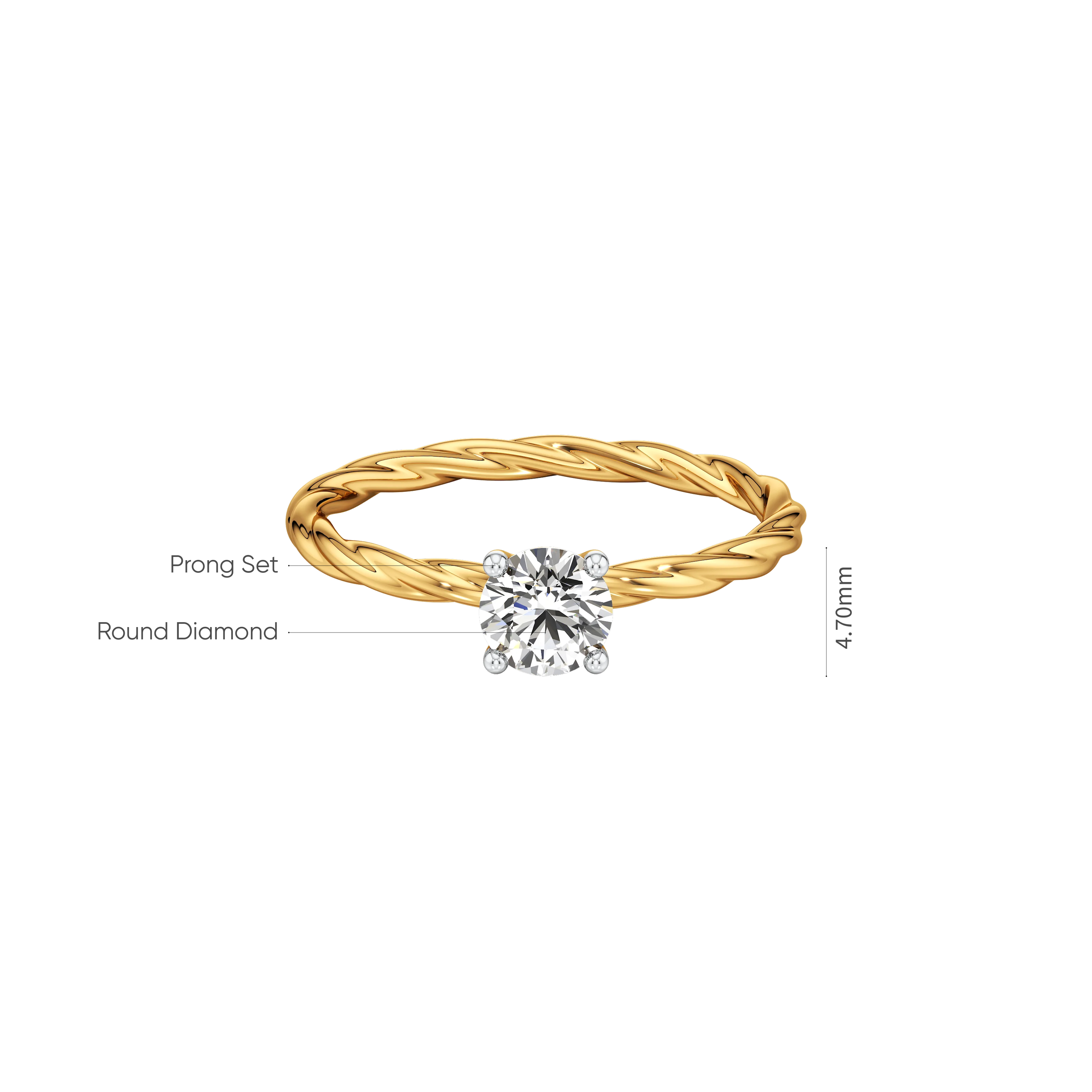 Twine Solitaire Ring 14